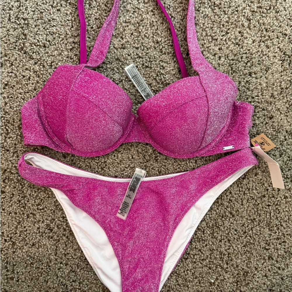 PINK Victoria's Secret Pink Bikini Set with Push-Up Top